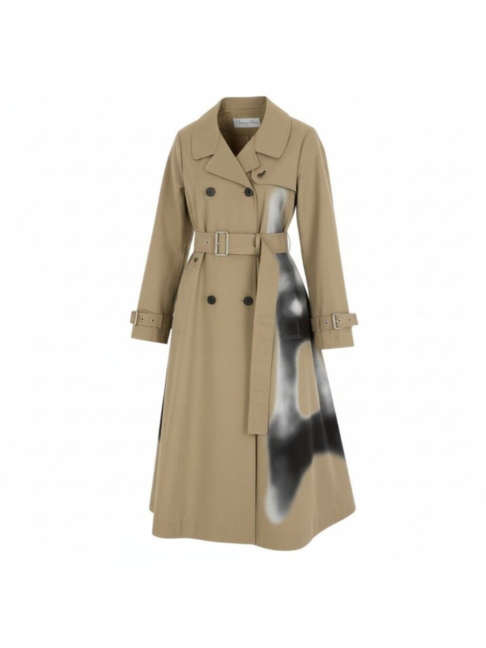 Dior la Tour Eiffelt Trench Coat Beige Cotton 42